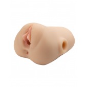 Телесный мастурбатор с вибрацией Double Pounder Vibrating Squeeze Stroker - Pipedream - в Сургуте купить с доставкой