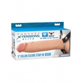 Телесный пустотелый фаллопротез 9’’ Hollow Silicone Strap-On - 24,1 см. - Pipedream - купить с доставкой в Сургуте