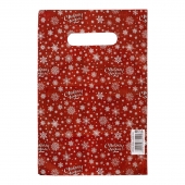 Красный подарочный новогодний пакет с вырубной ручкой (20х30 см) - Сима-Ленд - купить с доставкой в Сургуте