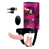 Женский страпон с 3 насадками и вибрацией - Erowoman-Eroman - купить с доставкой в Сургуте