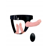 Женский страпон с 3 насадками и вибрацией - Erowoman-Eroman - купить с доставкой в Сургуте