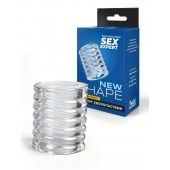 Прозрачная сквозная насадка на пенис с ребрышками - Sex Expert - в Сургуте купить с доставкой