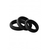 Набор из 3 черных эрекционных колец Smooth Silicone Cockring Pack - Dream Toys - в Сургуте купить с доставкой