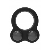Черное эрекционное кольцо с утяжелителями Cockring Dual Weight - Dream Toys - в Сургуте купить с доставкой