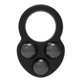 Черное эрекционное кольцо с утяжелителями - Dream Toys - в Сургуте купить с доставкой