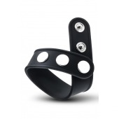 Черное эрекционное кольцо на кнопках - Blush Novelties - в Сургуте купить с доставкой