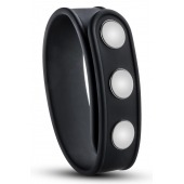 Черное эрекционное кольцо на кнопках - Blush Novelties - в Сургуте купить с доставкой