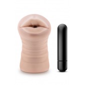 Телесный мастурбатор-ротик Nicole Vibrating Masturbator - Blush Novelties - в Сургуте купить с доставкой