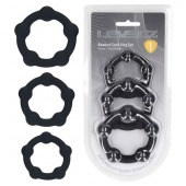 Набор из 3 эрекционных колец Beaded Silicone Cockring Set - Shots Media BV - в Сургуте купить с доставкой