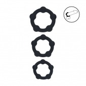 Набор из 3 эрекционных колец Beaded Silicone Cockring Set - Shots Media BV - в Сургуте купить с доставкой