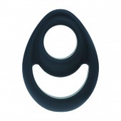 Черное эрекционное кольцо Double Ergo Silicone Cockring - Shots Media BV - в Сургуте купить с доставкой