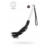 Плеть с белой рукоятью и чёрными хлыстами - 50 см. - Pecado - купить с доставкой в Сургуте