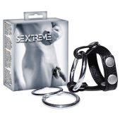 Подхват для мошонки с 3 съемными эрекционными кольцами Leder-Riemen - Orion - в Сургуте купить с доставкой