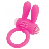 Розовое эрекционное виброкольцо A-toys с ушками - A-toys - в Сургуте купить с доставкой