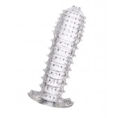 Гелевая прозрачная насадка c шипами - 12 см. - Toyfa Basic - в Сургуте купить с доставкой