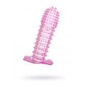 Гелевая розовая насадка с шипами - 12 см. - Toyfa Basic - в Сургуте купить с доставкой