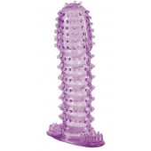 Гелевая фиолетовая насадка с шипами - 12 см. - Toyfa Basic - в Сургуте купить с доставкой