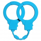 Голубые силиконовые наручники Stretchy Cuffs Turquoise - Lola Games - купить с доставкой в Сургуте