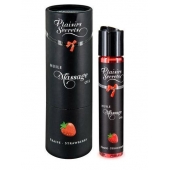 Массажное масло с ароматом клубники Huile de Massage Gourmande Fraise des Bois - 59 мл. - Plaisir Secret - купить с доставкой в Сургуте