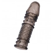 Дымчатая закрытая насадка ToyFa XLover с чешуйками и пупырышками - 13,5 см. - ToyFa - в Сургуте купить с доставкой