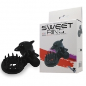 Чёрное эрекционное виброкольцо Sweet Ring с дельфинчиком - Baile - в Сургуте купить с доставкой
