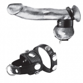 Утяжка для мошонки и пениса Cock Ring With 1  Ball Stretcher And Optional Weight Ring - BlueLine - купить с доставкой в Сургуте