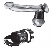 Утяжка на пенис и мошонку Cock Ring With 1.5  Ball Stretcher And Optional Weight Ring - BlueLine - купить с доставкой в Сургуте
