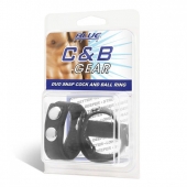 Утяжка на пенис с клёпками Duo Snap Cock And Ball Ring - BlueLine - купить с доставкой в Сургуте