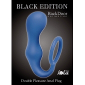 Синее эрекционное кольцо с анальной пробкой Double Pleasure Anal Plug - Lola Games - в Сургуте купить с доставкой