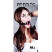 Чёрный кожаный чокер-кляп Tyra Black - Rebelts - купить с доставкой в Сургуте