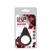 Чёрное эрекционное кольцо LIT-UP SILICONE STIMU RING 1 BLACK - Dream Toys - в Сургуте купить с доставкой