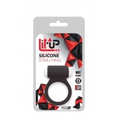 Чёрное эрекционное виброкольцо LIT-UP SILICONE STIMU RING 3 BLACK - Dream Toys - в Сургуте купить с доставкой