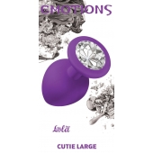 Большая фиолетовая анальная пробка Emotions Cutie Large с прозрачным кристаллом - 10 см. - Lola Games - купить с доставкой в Сургуте
