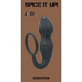 Серое эрекционное кольцо Sensation с анальным стимулятором - Lola Games - в Сургуте купить с доставкой
