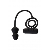 Чёрное эрекционное кольцо с вибропулькой и анальным хвостом - Erotist Adult Toys - в Сургуте купить с доставкой