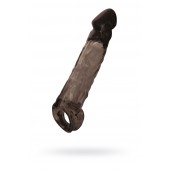 Чёрная насадка на пенис Tс подхватом - 19,5 см. - ToyFa - в Сургуте купить с доставкой