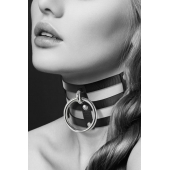 Чёрный тройной чокер с большим кольцом - Bijoux Pour Toi - купить с доставкой в Сургуте