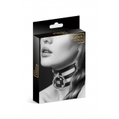 Чёрный тройной чокер с большим кольцом - Bijoux Pour Toi - купить с доставкой в Сургуте