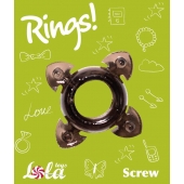 Чёрное эрекционное кольцо Rings Screw - Lola Games - в Сургуте купить с доставкой