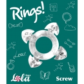 Прозрачное эрекционное кольцо Rings Screw - Lola Games - в Сургуте купить с доставкой