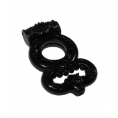 Чёрное эрекционное кольцо Rings Treadle с подхватом - Lola Games - в Сургуте купить с доставкой