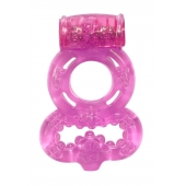 Розовое эрекционное кольцо Rings Treadle с подхватом - Lola Games - в Сургуте купить с доставкой