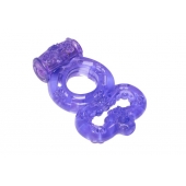 Фиолетовое эрекционное кольцо Rings Treadle с подхватом - Lola Games - в Сургуте купить с доставкой
