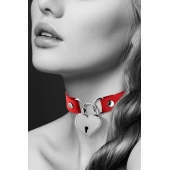 Красный чокер с замком в форме сердца - Bijoux Pour Toi - купить с доставкой в Сургуте