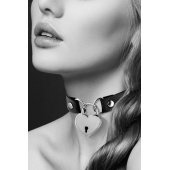 Черный чокер с замком в форме сердца - Bijoux Pour Toi - купить с доставкой в Сургуте