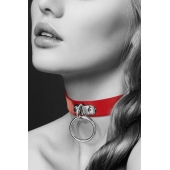 Красный узенький чокер с кольцом - Bijoux Pour Toi - купить с доставкой в Сургуте