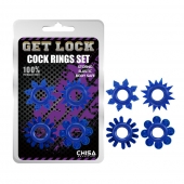 Набор из 4 синих колец Get Lock - Chisa - в Сургуте купить с доставкой