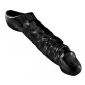 Чёрная увеличивающая насадка на член Mamba Cock Sheath Packaged - 16,5 см. - XR Brands - в Сургуте купить с доставкой