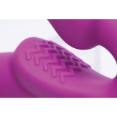 Ярко-розовый безремневой вибрострапон Evoke Vibrating Strapless Silicone Strap-on Dildo - XR Brands - купить с доставкой в Сургуте