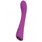 Фиолетовый перезаряжаемый вибратор с ребрышками QUEEN OF HEARTS - 15 см. - Dream Toys